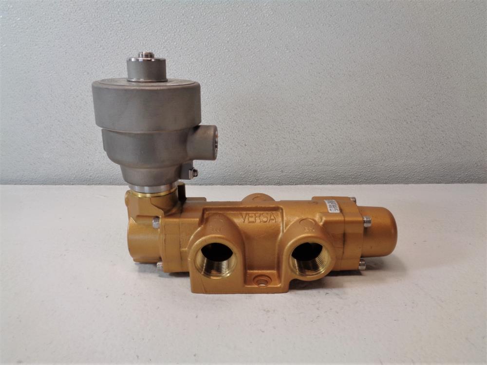 Versa 1" 3-Way Brass Solenoid Valve VGS-3709-MS-XDAS-16B-44-D024